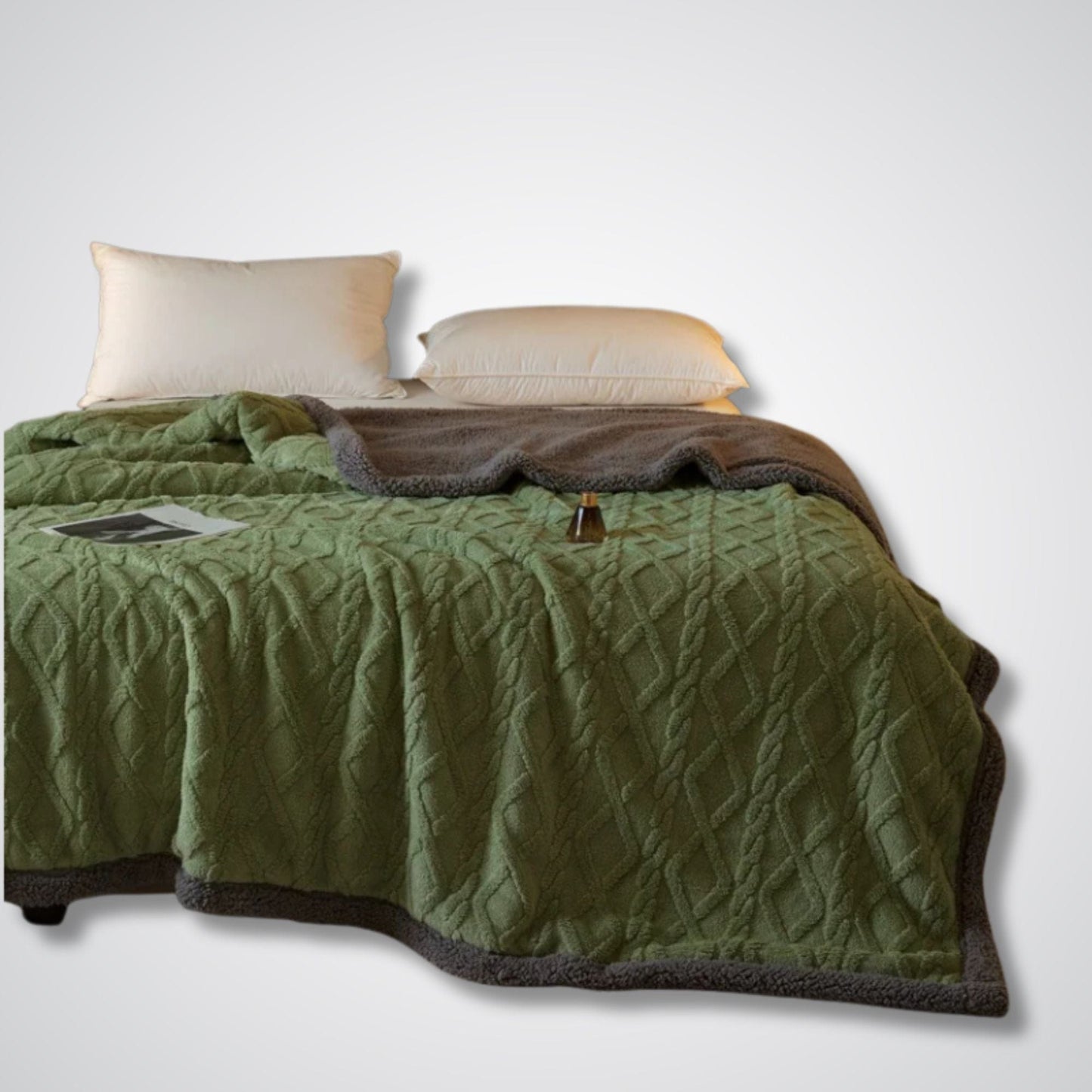 Couverture polaire - Modèle PatchLuxe™ Vert / 150x200 cm