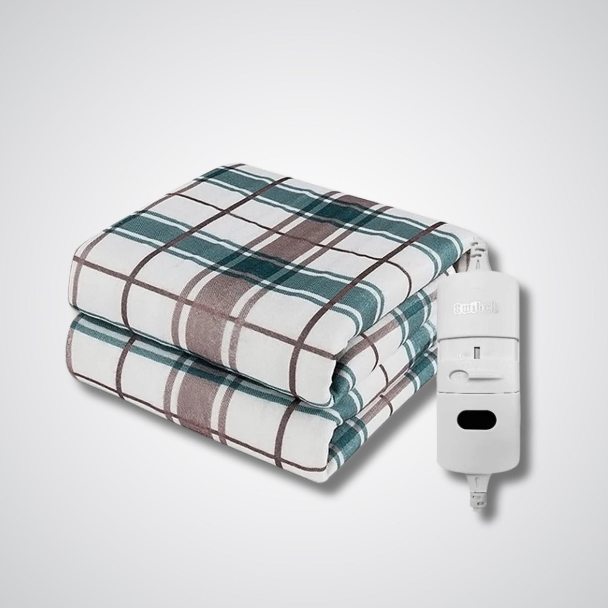 Couverture chauffante électrique ThermiSoft Deluxe™ Gris et vert / 70x150 cm