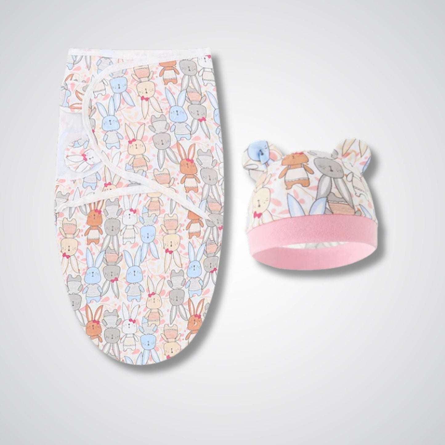 Couverture emmaillotage Modèle DreamNest™ Lapin rose
