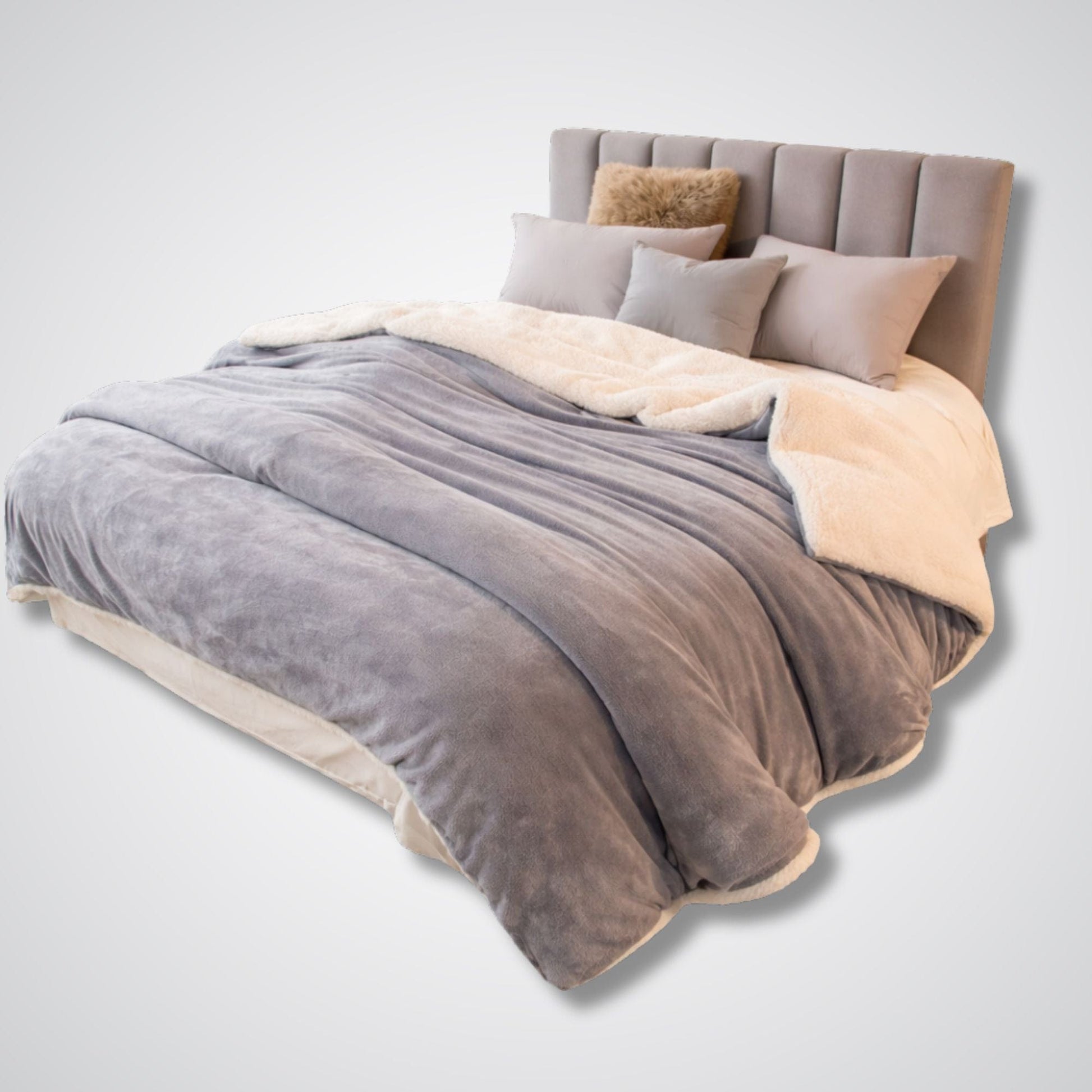 Couverture en laine Lunara Prestige™ – Élégance & confort naturel Gris / 200x230cm