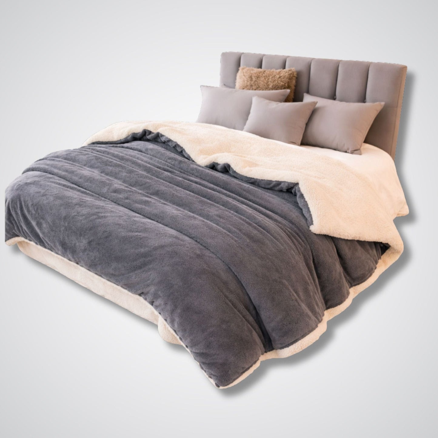 Couverture en laine Lunara Prestige™ – Élégance & confort naturel Gris foncé / 200x230cm