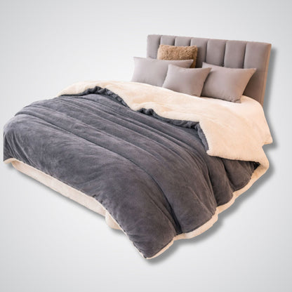 Couverture en laine Lunara Prestige™ – Élégance & confort naturel Gris foncé / 200x230cm