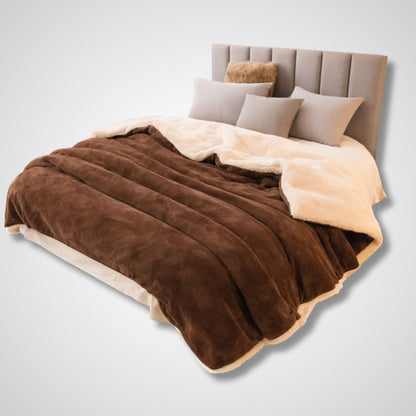 Couverture en laine Lunara Prestige™ – Élégance & confort naturel Marron foncé / 200x230cm