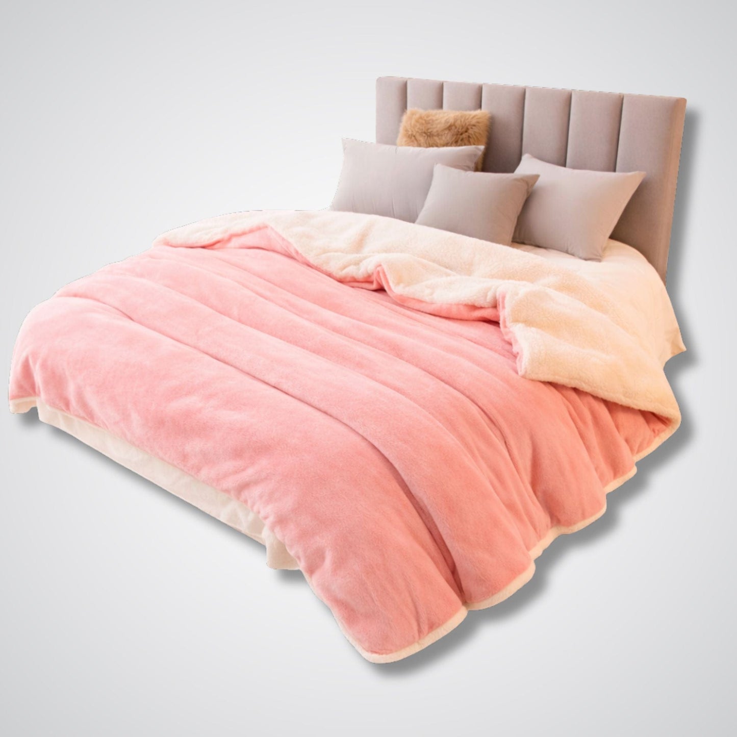 Couverture en laine Lunara Prestige™ – Élégance & confort naturel Rose clair / 200x230cm