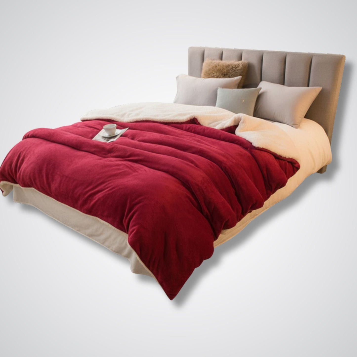 Couverture en laine Lunara Prestige™ – Élégance & confort naturel Rouge bordeau / 200x230cm