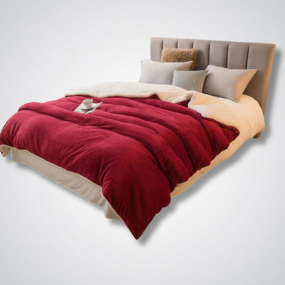 Couverture en laine Lunara Prestige™ – Élégance & confort naturel Rouge bordeau / 200x230cm