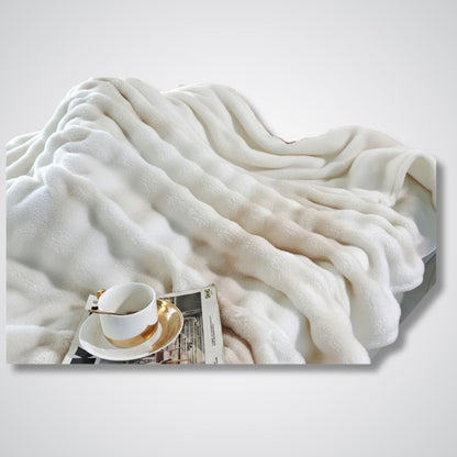 Couverture polaire - Modèle BubbleTherm™ Blanc / 180x200 cm