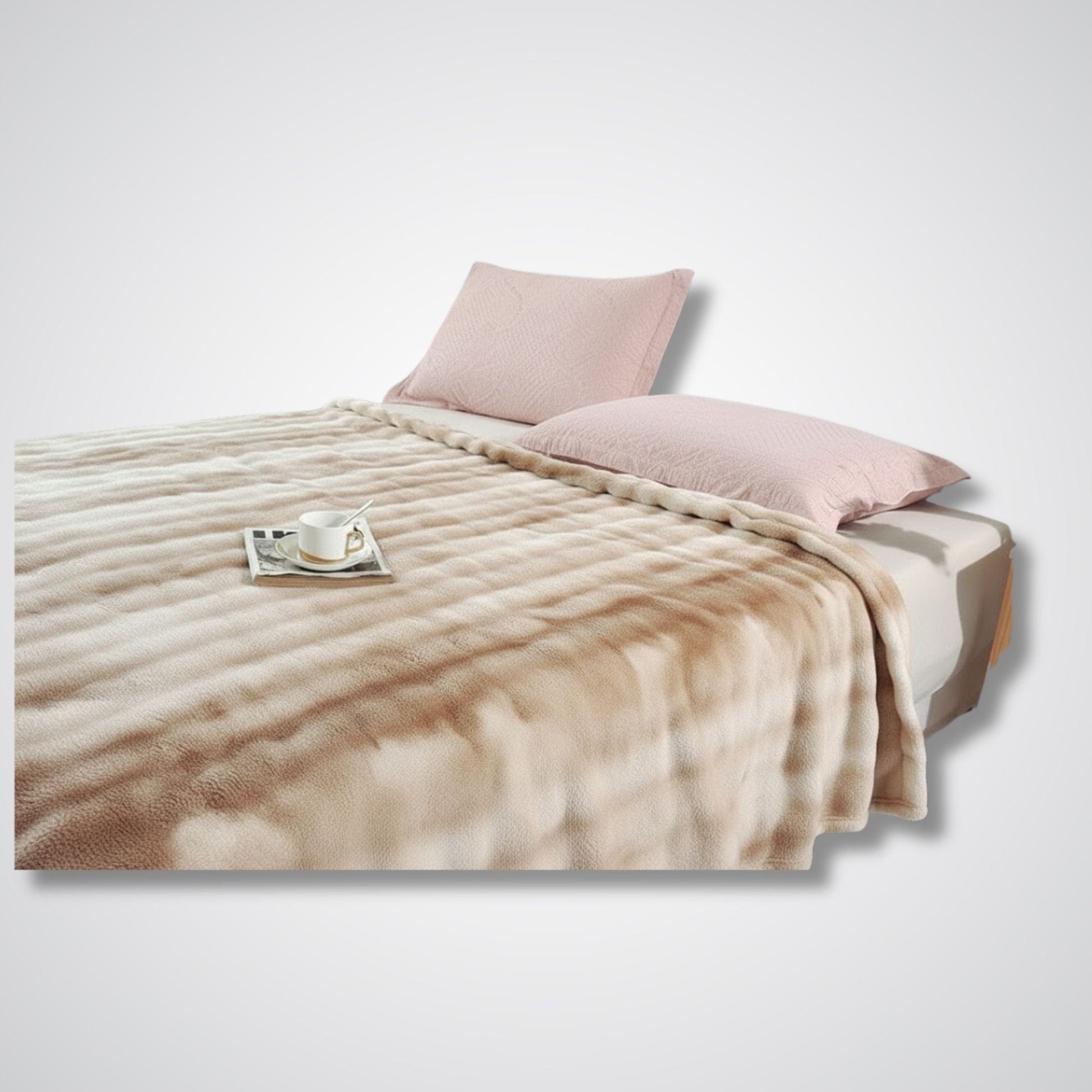 Couverture polaire - Modèle BubbleTherm™ Café / 180x200 cm