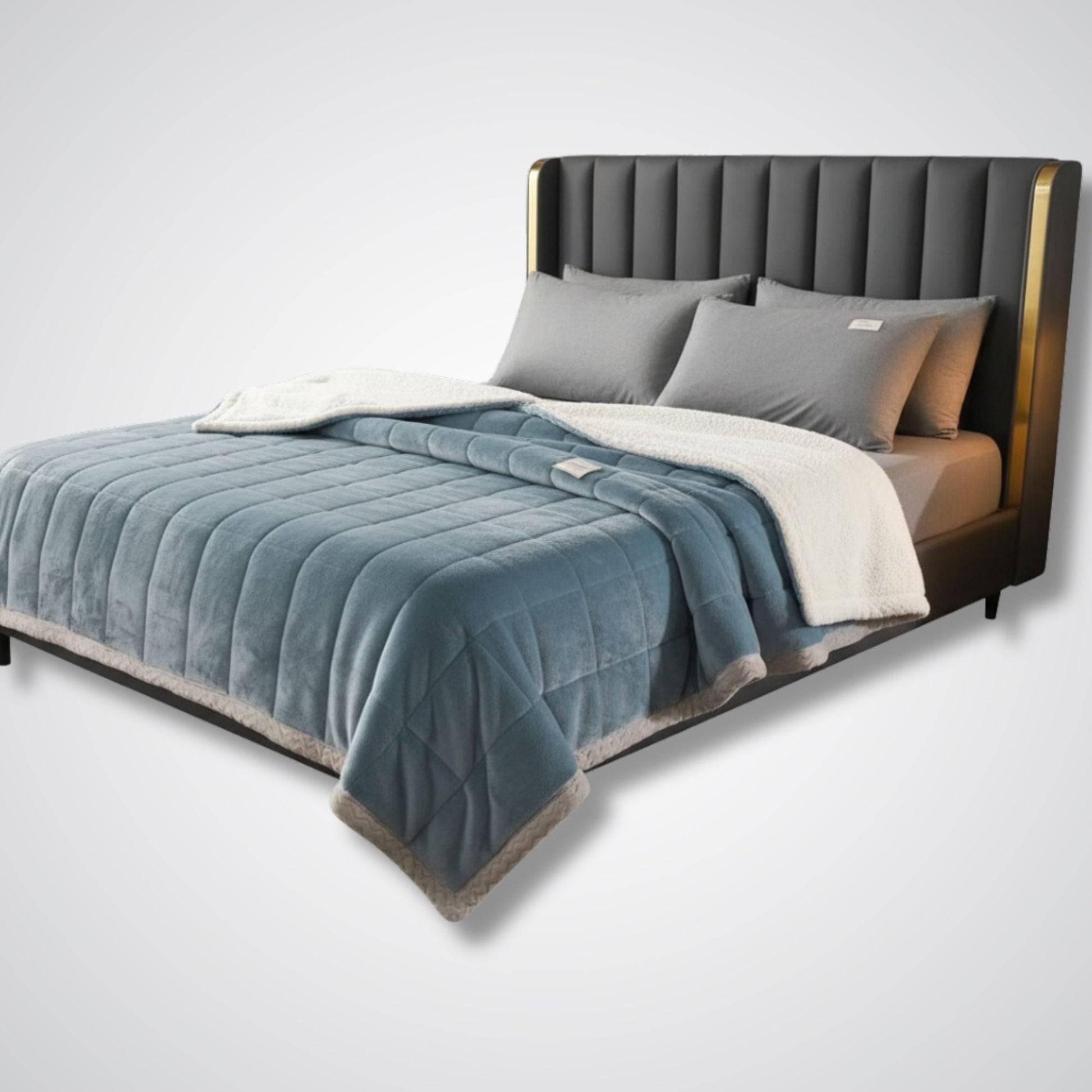 Couverture polaire - Modèle CashmereNest™ Bleu / 200x230cm