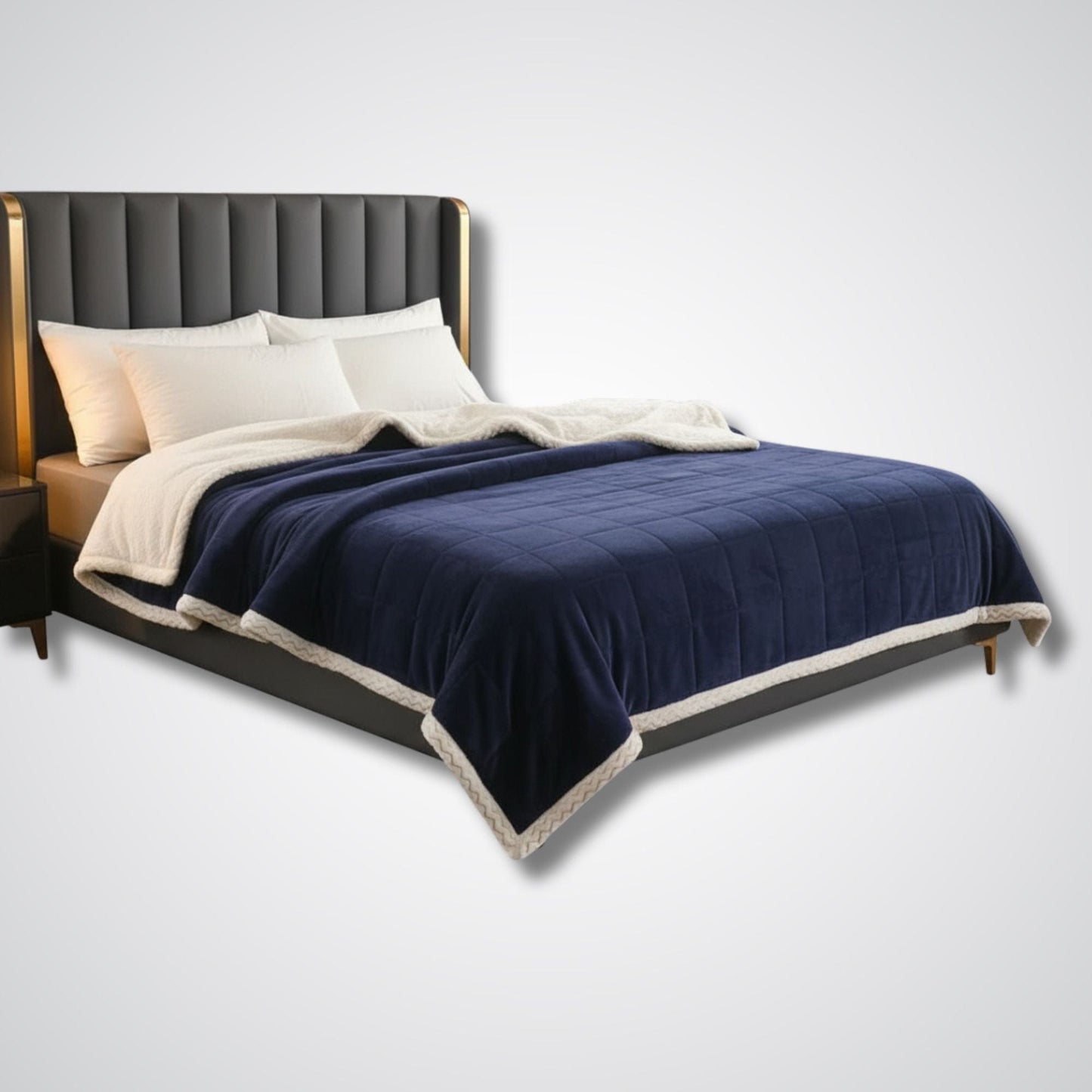 Couverture polaire - Modèle CashmereNest™ Bleu Foncé / 200x230cm