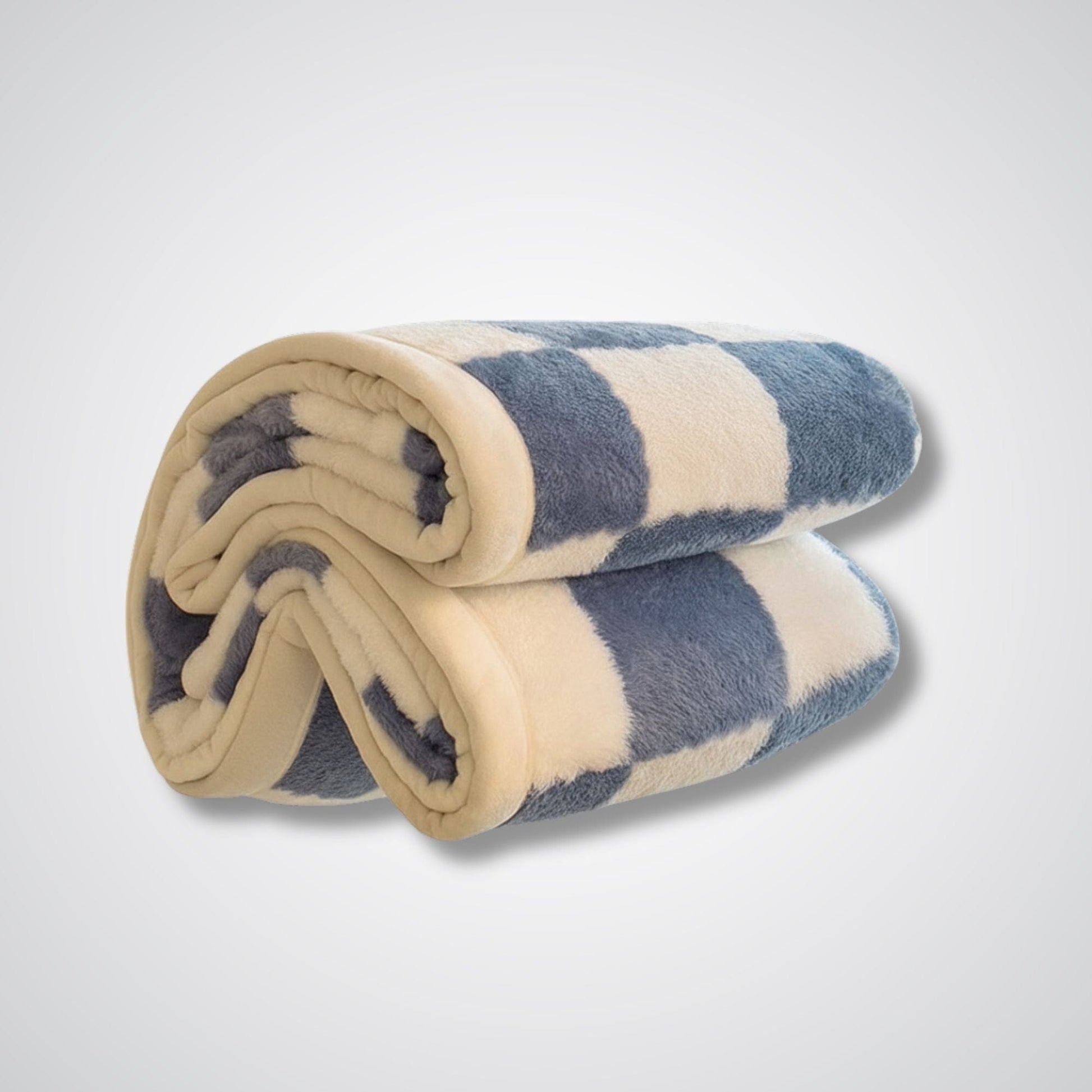 Couverture polaire - Modèle CheckFur™ Bleu / 120x200 cm 3 pièces