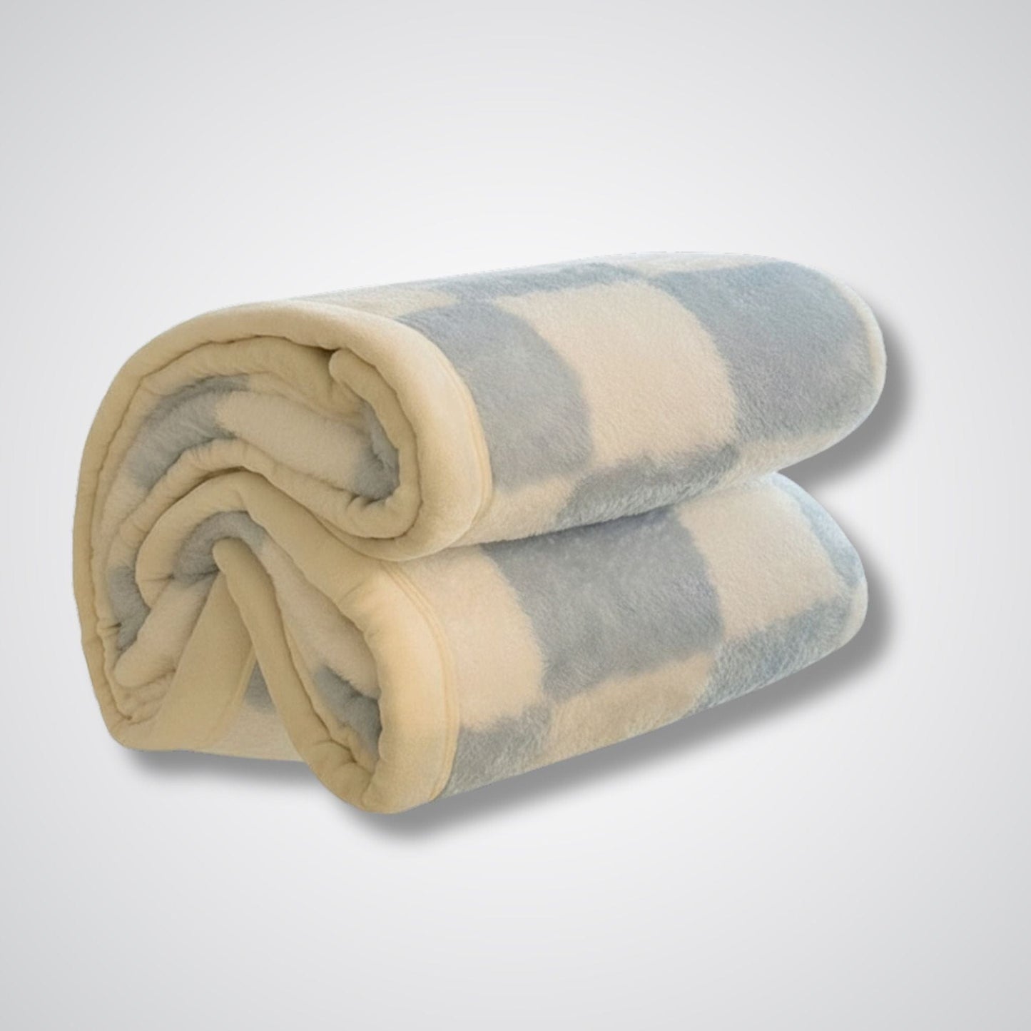 Couverture polaire - Modèle CheckFur™ Bleu Clair / 200x230 cm 3 pièces