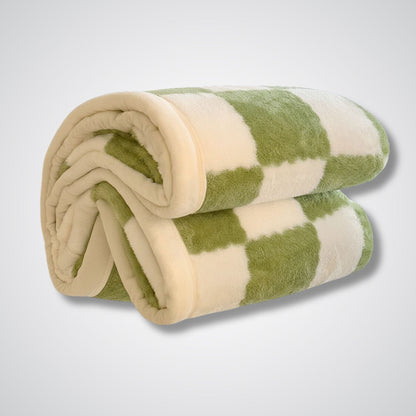 Couverture polaire - Modèle CheckFur™ Vert / 200x230 cm 3 pièces