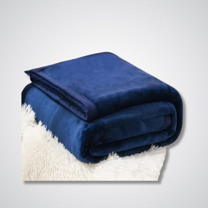 Couverture polaire - Modèle CozyMerge™ Bleu foncé / 120x200 cm