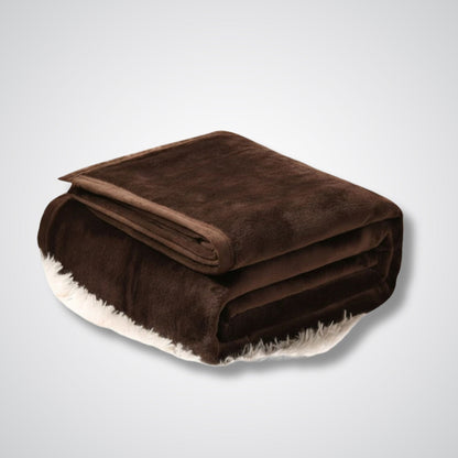 Couverture polaire - Modèle CozyMerge™ Marron / 120x200 cm