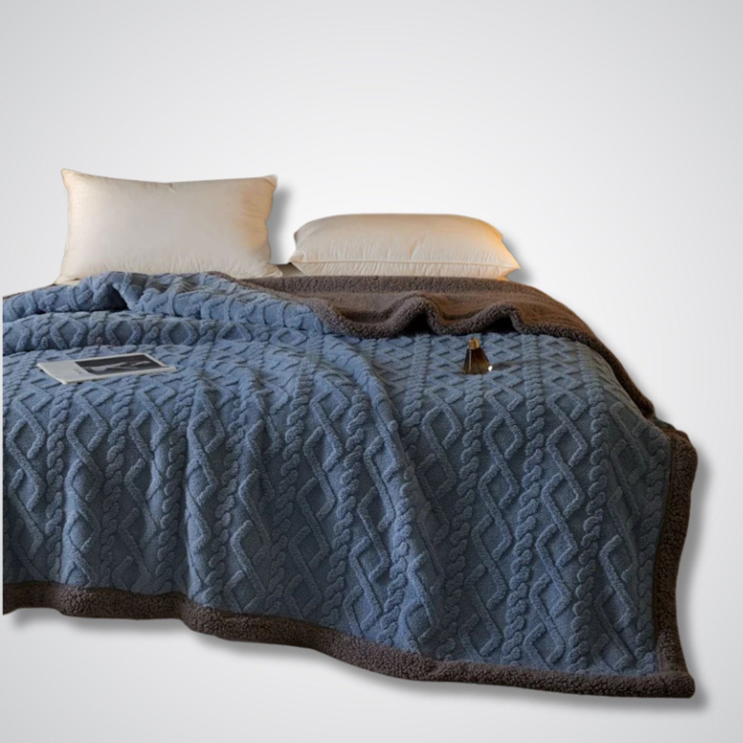 Couverture polaire - Modèle PatchLuxe™ Bleu / 150x200 cm