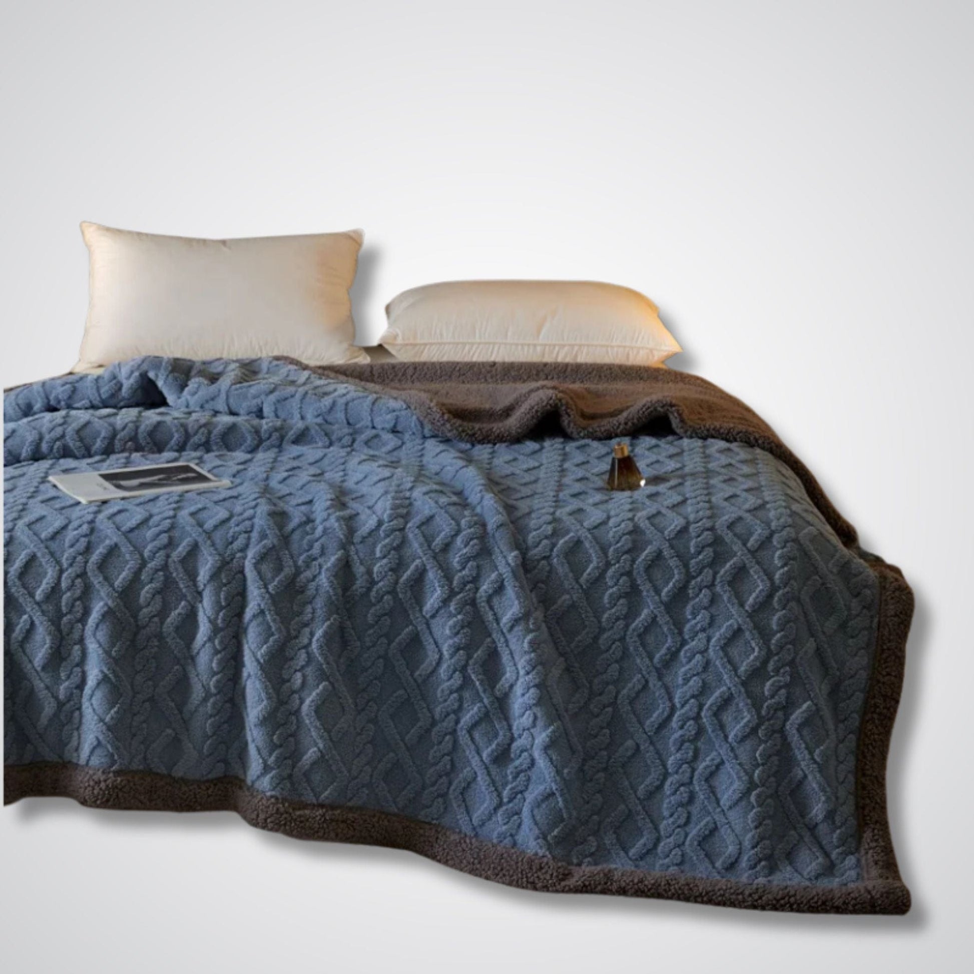 Couverture polaire - Modèle PatchLuxe™ Bleu / 150x200 cm