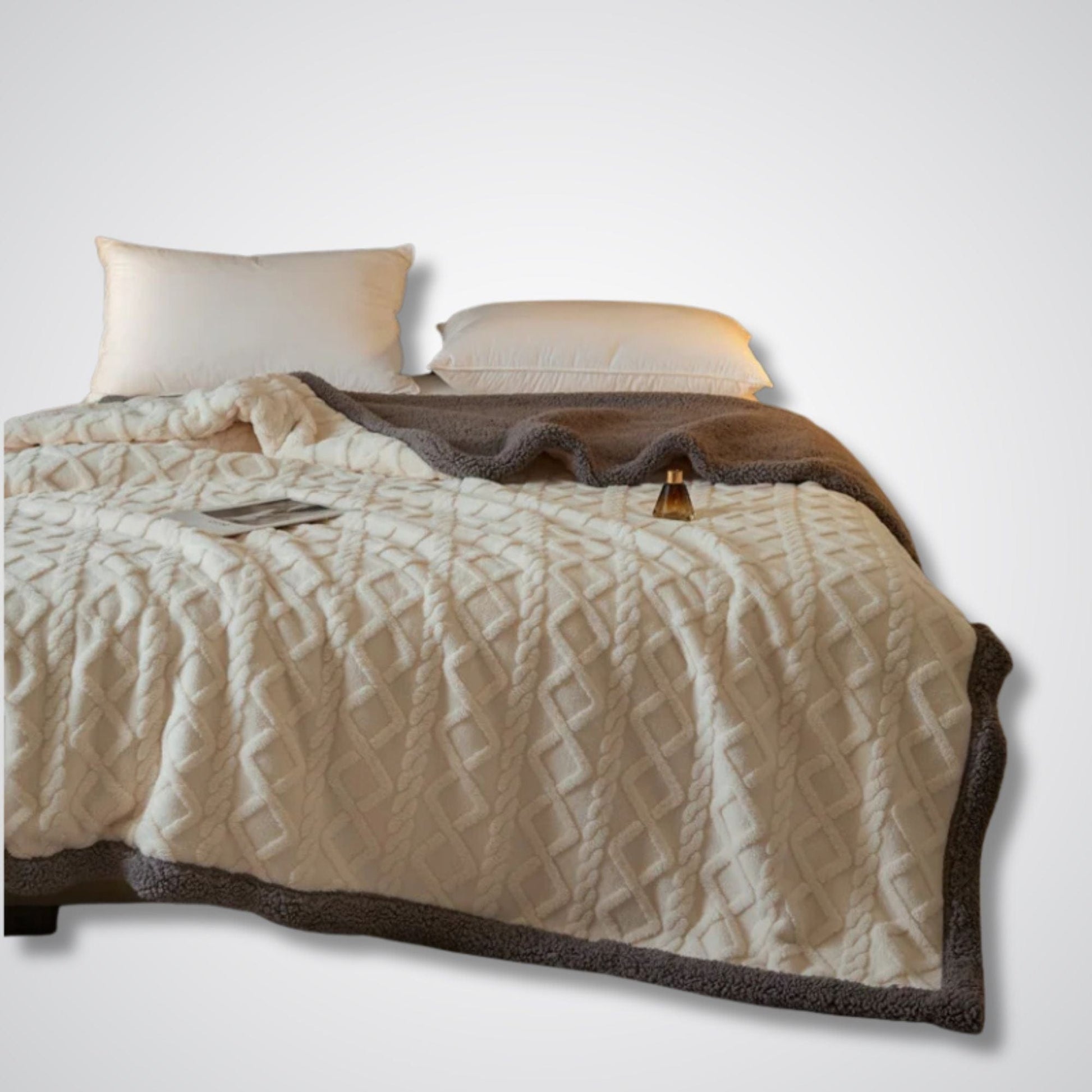 Couverture polaire - Modèle PatchLuxe™ Gris Clair / 150x200 cm