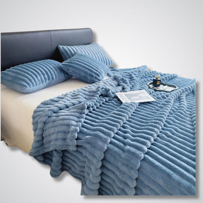 Couverture polaire - Modèle StripeWarm™ Bleu 1 / 70x100 cm