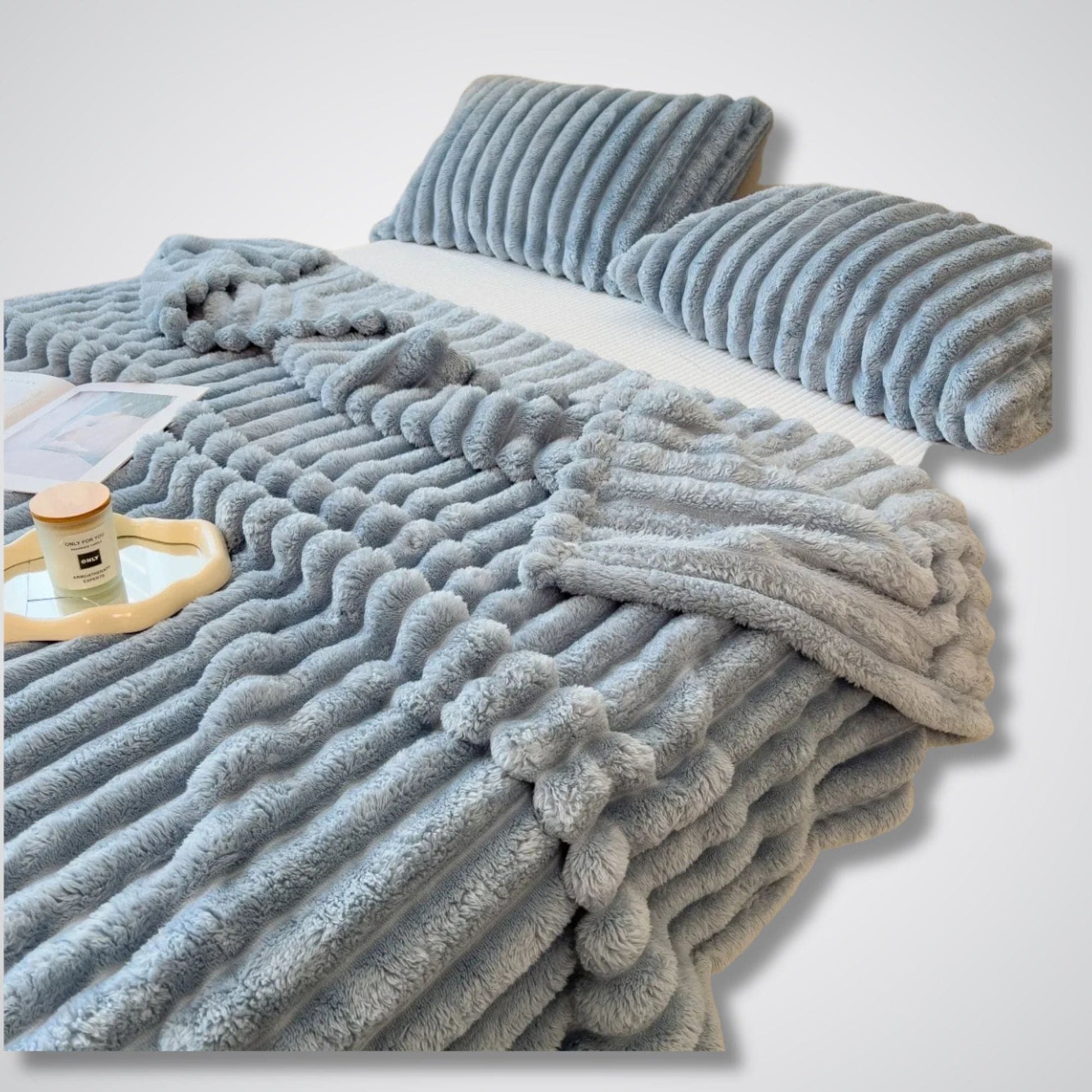 Couverture polaire - Modèle StripeWarm™ Bleu 2 / 70x100 cm