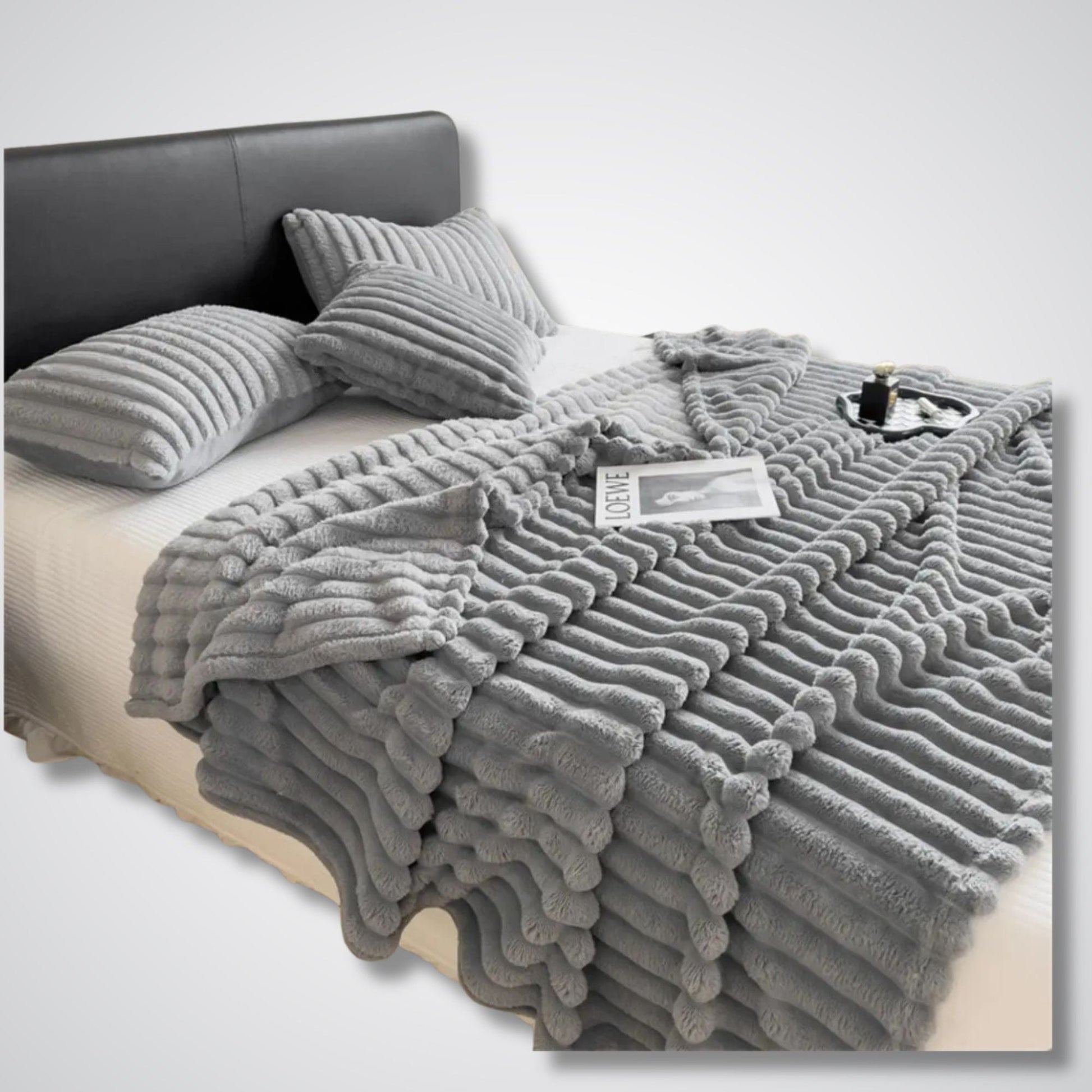 Couverture polaire - Modèle StripeWarm™ Gris / 70x100 cm