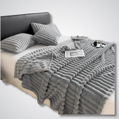 Couverture polaire - Modèle StripeWarm™ Gris / 70x100 cm