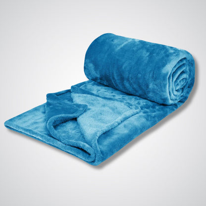 Couverture polaire - Modèle VelvetShield™ Bleu / 200x230 cm