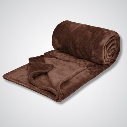 Couverture polaire - Modèle VelvetShield™ Marron / 120x200 cm