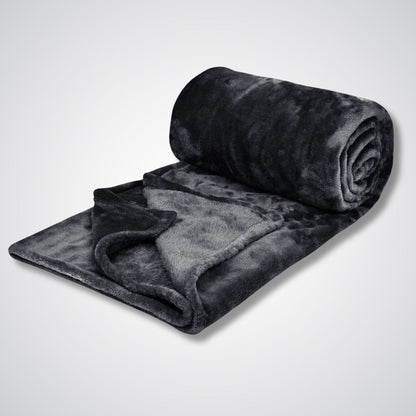 Couverture polaire - Modèle VelvetShield™ Noir / 200x230 cm