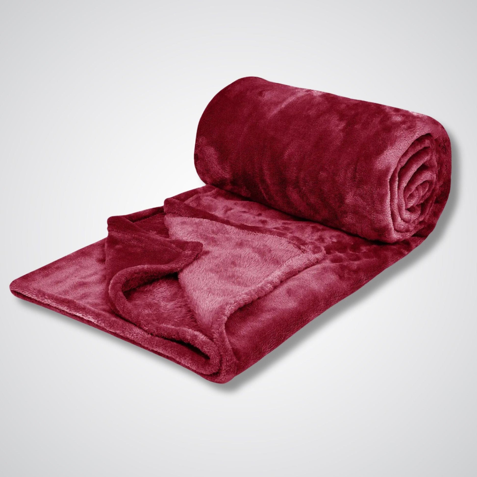 Couverture polaire - Modèle VelvetShield™ Rouge bordeau / 200x230 cm